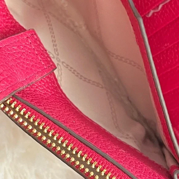 Michael Kors Burgundy Adele Leather wristlet Wallet - Picture 9 of 12